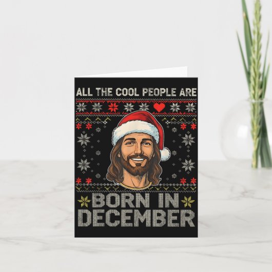 Cool People Are Born In December Christian Christm Kaart (Voorkant)