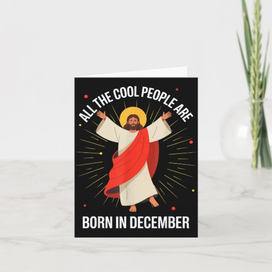 Cool People Are Born In December Christian Christm Kaart (Voorkant)
