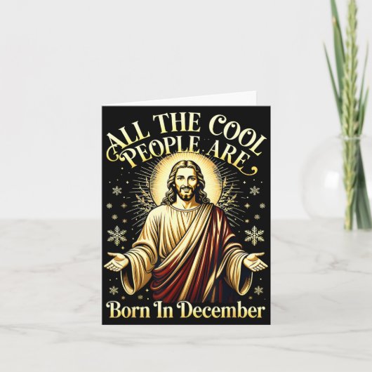 Cool People Are Born In December Christian Christm Kaart (Voorkant)