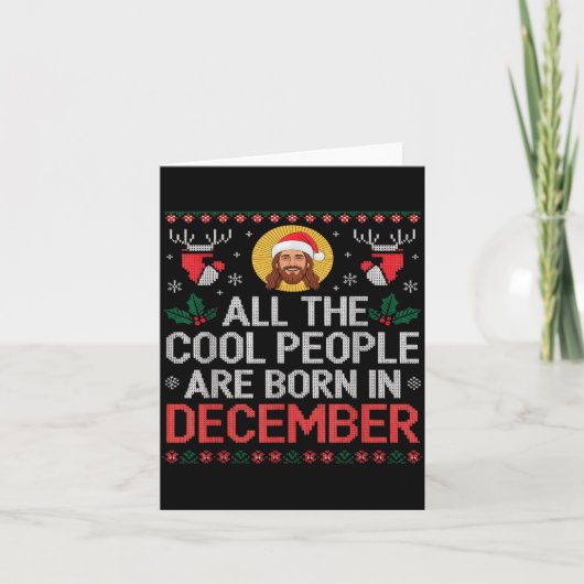 Cool People Are Born In December Christian Christm Kaart (Voorkant)
