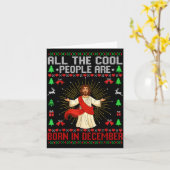 Cool People Are Born In December Christian Christm Kaart (Gele Bloem)