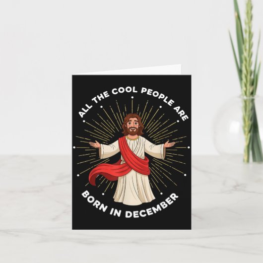 Cool People Are Born In December Christian Christm Kaart (Voorkant)