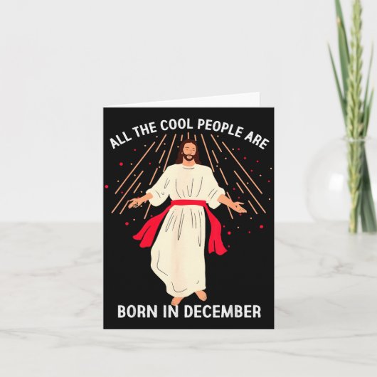 Cool People Are Born In December Christian Christm Kaart (Voorkant)