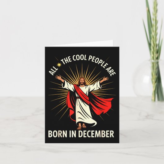 Cool People Are Born In December Christian Christm Kaart (Voorkant)
