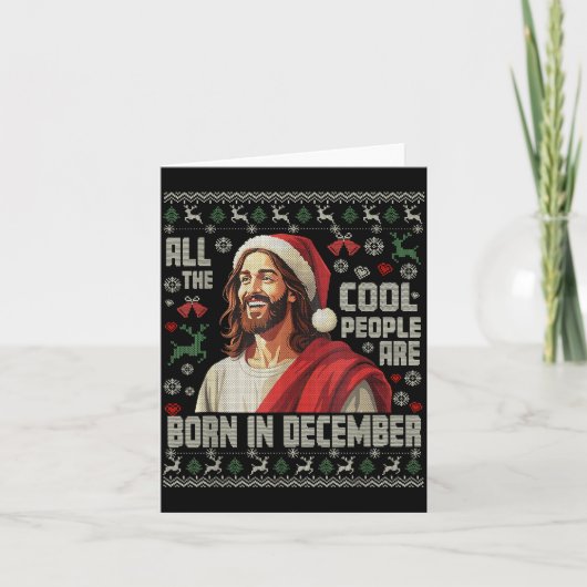 Cool People Are Born In December Christian Christm Kaart (Voorkant)