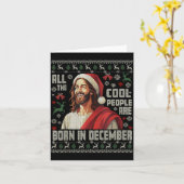 Cool People Are Born In December Christian Christm Kaart (Gele Bloem)