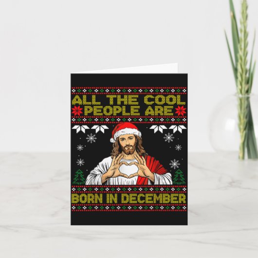 Cool People Are Born In December Christian Christm Kaart (Voorkant)