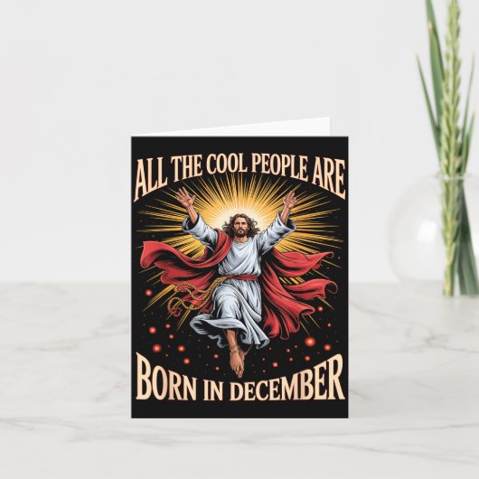 Cool People Are Born In December Christian Christm Kaart (Voorkant)