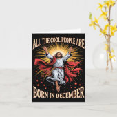 Cool People Are Born In December Christian Christm Kaart (Gele Bloem)