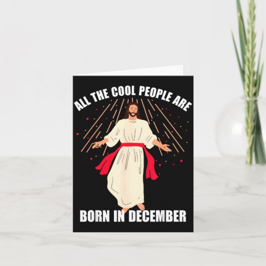 Cool People Are Born In December Christian Christm Kaart (Voorkant)