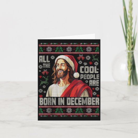 Cool People Are Born In December Christian Christm Kaart (Voorkant)