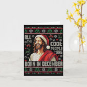 Cool People Are Born In December Christian Christm Kaart (Gele Bloem)