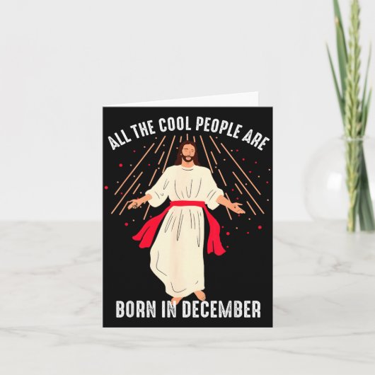 Cool People Are Born In December Christian Christm Kaart (Voorkant)