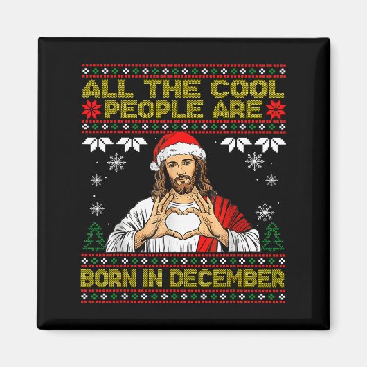 Cool People Are Born In December Christian Christm Magneet (Voorkant)