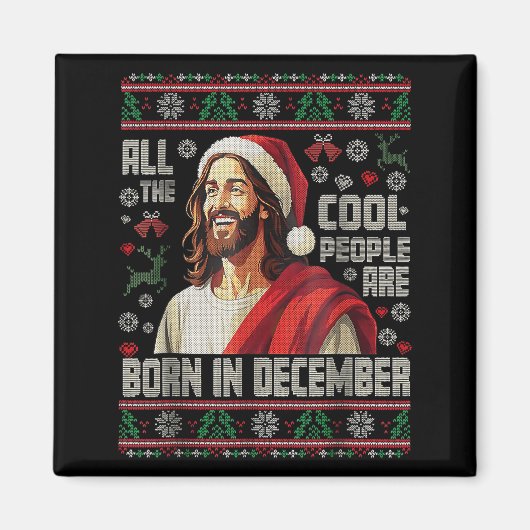 Cool People Are Born In December Christian Christm Magneet (Voorkant)