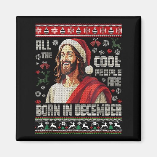 Cool People Are Born In December Christian Christm Magneet (Voorkant)