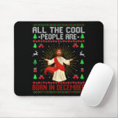 Cool People Are Born In December Christian Christm Muismat (Met muis)