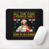 Cool People Are Born In December Christian Christm Muismat (Met muis)