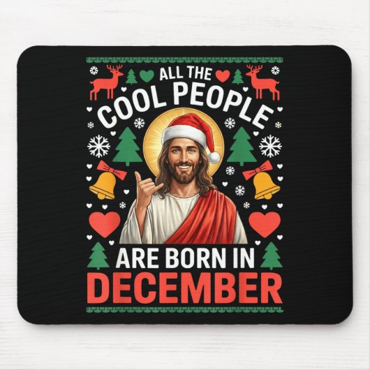 Cool People Are Born In December Christian Christm Muismat (Voorkant)