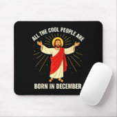 Cool People Are Born In December Christian Christm Muismat (Met muis)