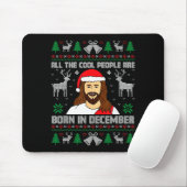 Cool People Are Born In December Christian Christm Muismat (Met muis)