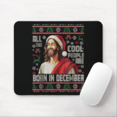Cool People Are Born In December Christian Christm Muismat (Met muis)