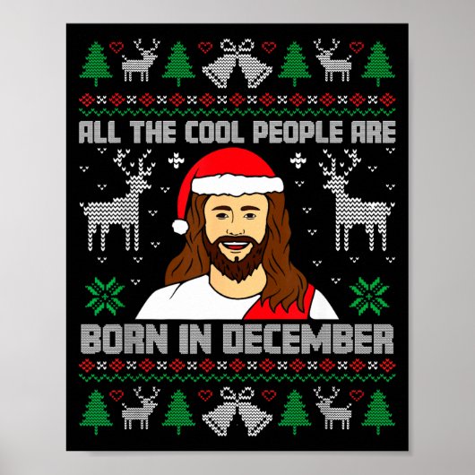 Cool People Are Born In December Christian Christm Poster (Voorkant)