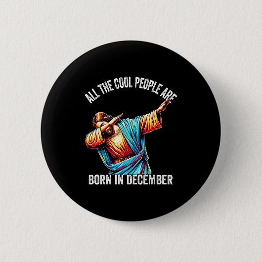 Cool People Are Born In December Christian Christm Ronde Button 5,7 Cm (Voorkant)