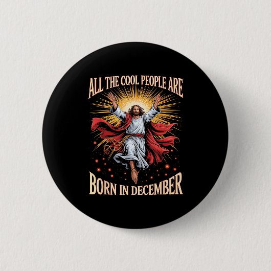 Cool People Are Born In December Christian Christm Ronde Button 5,7 Cm (Voorkant)
