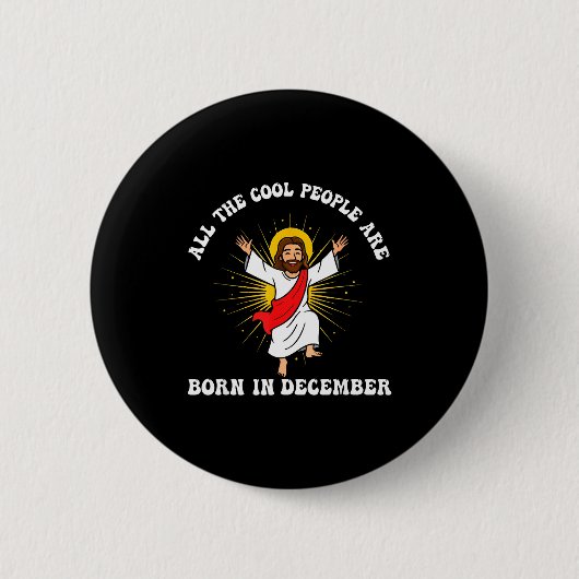 Cool People Are Born In December Christian Christm Ronde Button 5,7 Cm (Voorkant)