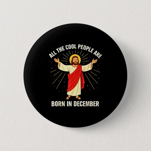Cool People Are Born In December Christian Christm Ronde Button 5,7 Cm (Voorkant)