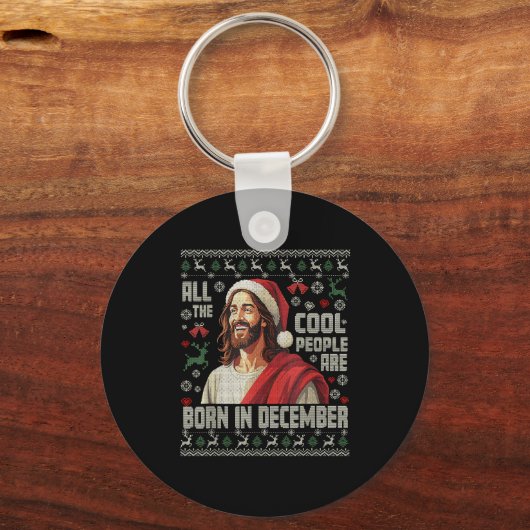 Cool People Are Born In December Christian Christm Sleutelhanger (Voorkant)