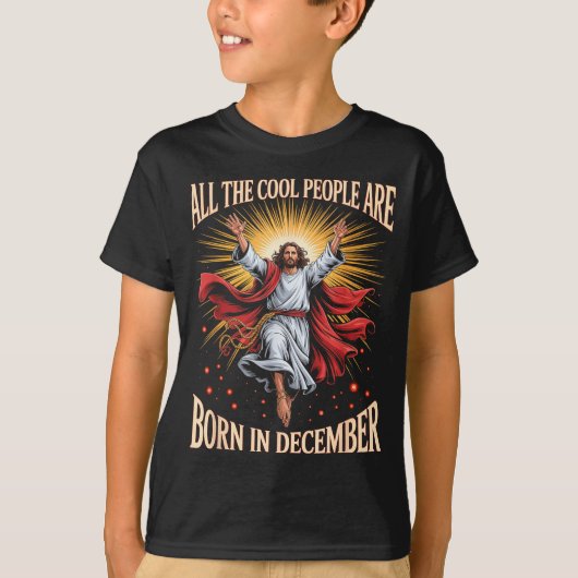 Cool People Are Born In December Christian Christm T-shirt (Voorkant)