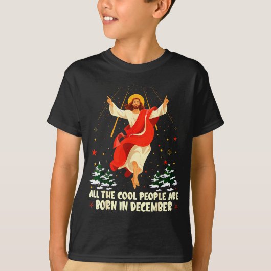 Cool People Are Born In December Christian Christm T-shirt (Voorkant)