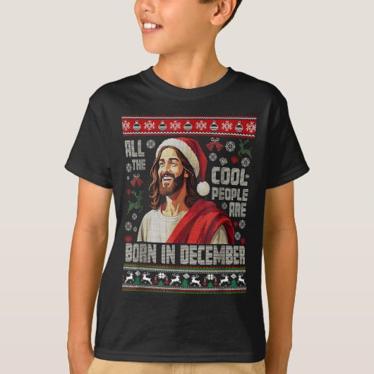 Cool People Are Born In December Christian Christm T-shirt (Voorkant)