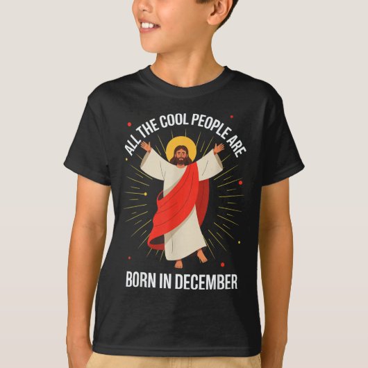 Cool People Are Born In December Christian Christm T-shirt (Voorkant)