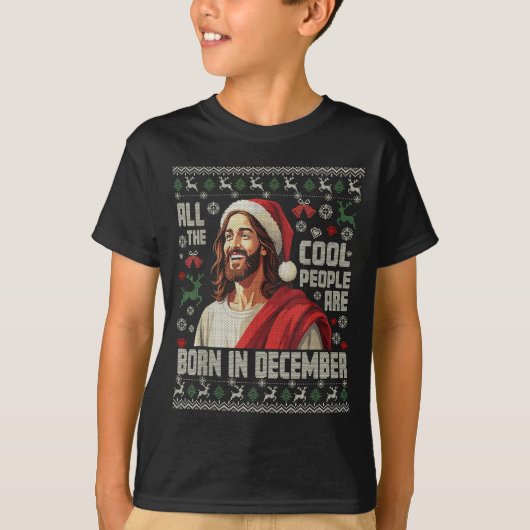 Cool People Are Born In December Christian Christm T-shirt (Voorkant)