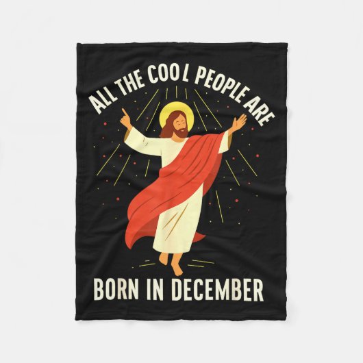 Cool People Are Born In December Christian  Fleece Deken (Voorkant)