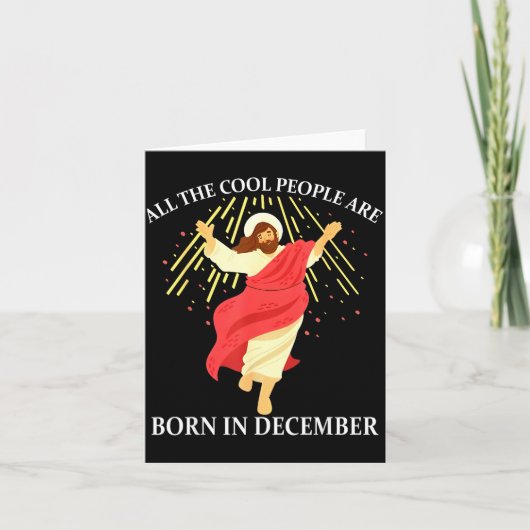 Cool People Are Born In December Christian Funny J Kaart (Voorkant)