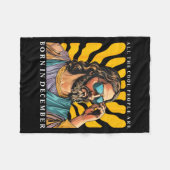 Cool People Are Born In December Christian Jesus C Fleece Deken (Voorkant (Horizontaal))