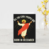 Cool People Are Born In December Christian  Kaart (Gele Bloem)