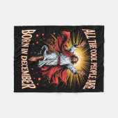 Cool People Are Born In December Christian Xmas Bi Fleece Deken (Voorkant (Horizontaal))