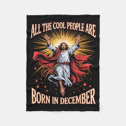 Cool People Are Born In December Christian Xmas Bi Fleece Deken (Voorkant)