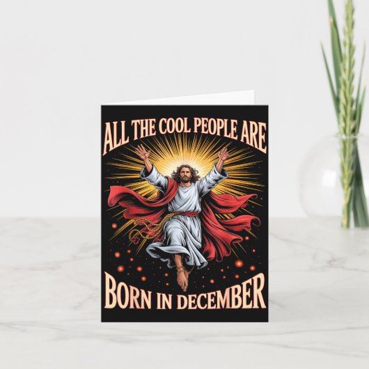 Cool People Are Born In December Christian Xmas Bi Kaart (Voorkant)