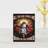Cool People Are Born In December Christian Xmas Bi Kaart (Gele Bloem)