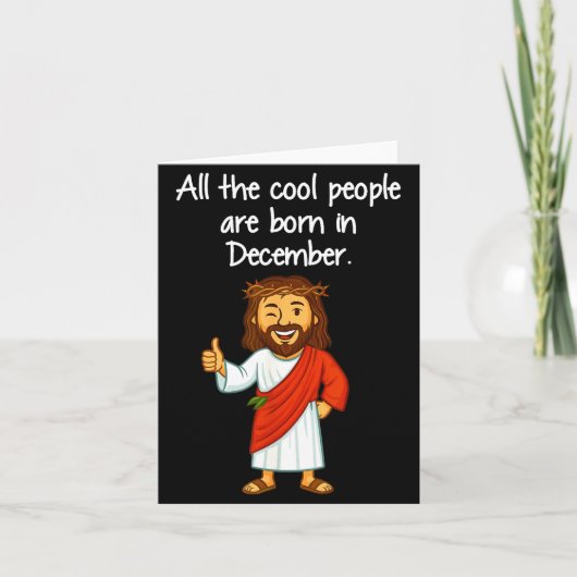 Cool People Are Born In December Christian Xmas Bi Kaart (Voorkant)