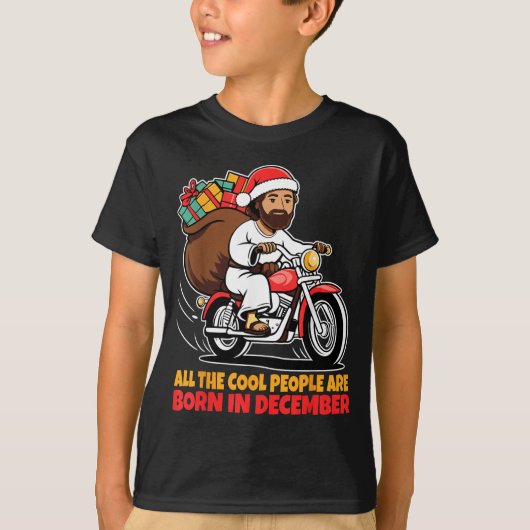 Cool People Are Born In December Jesus Christmas C T-shirt (Voorkant)