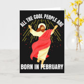 Cool People Are Born In February Christian Birthda Kaart (Gele Bloem)