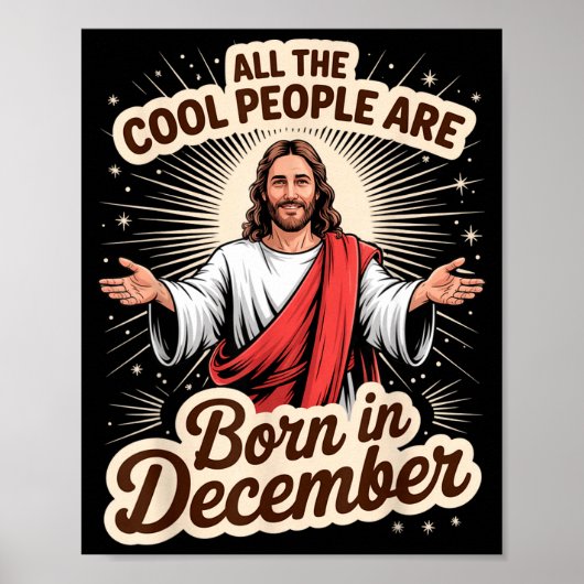 Cool People Born In December Birthday Christian Ch Poster (Voorkant)