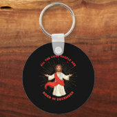 Cool People Born In December Birthday Funny Jesus  Sleutelhanger (Voorkant)